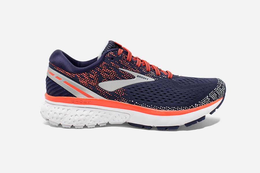 Brooks Ghost 11 Womens Australia - Road Running Shoes - Navy/Coral (284-WONEV)